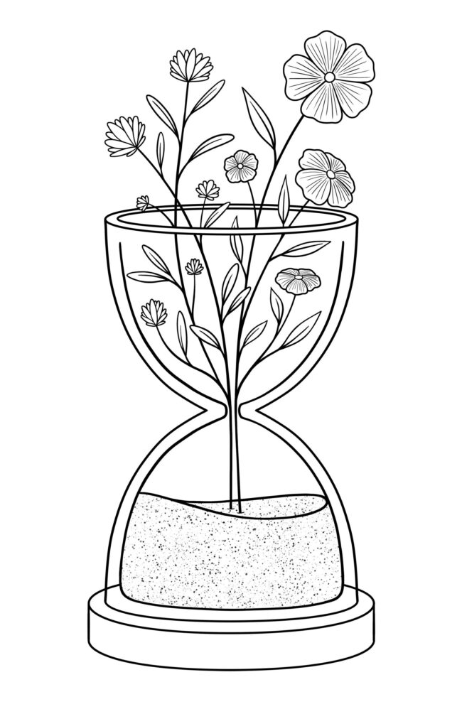 Hourglass Flowers Hoodie - Image 2